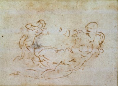Tanulmány a Vénuszról és Ámorról alkotó: Michelangelo Buonarroti