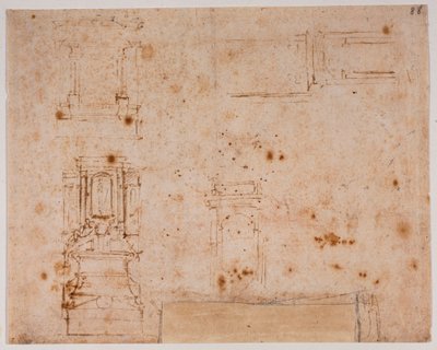Az új sekrestye síremlékeinek tanulmányai alkotó: Michelangelo Buonarroti