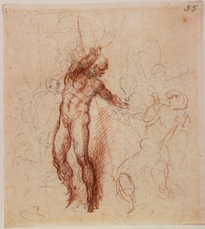 Tanulmány a Krisztus a Limbóban alkotó: Michelangelo Buonarroti