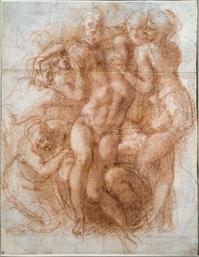 Tanulmány Krisztus pieta lerakódásához (rajz alkotó: Michelangelo Buonarroti