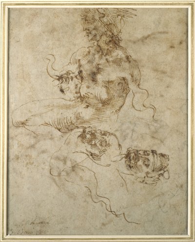 Tanulmány egy ülő fiatalemberről, 15012 után alkotó: Michelangelo Buonarroti