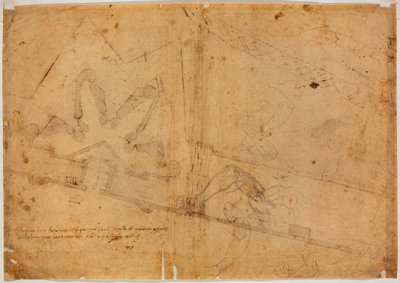 Más kézzel készített figuratanulmány és kézzel írt felirat alkotó: Michelangelo Buonarroti