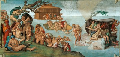 Az özönvíz Sixtus-kápolna mennyezete a Vatikánban, 1508-1512. alkotó: Michelangelo Buonarroti