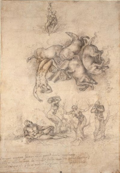 Phaeton bukása alkotó: Michelangelo Buonarroti