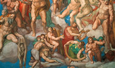 Az utolsó ítélet freskója a vatikáni Sixtus-kápolnáról, 1536-1541. alkotó: Michelangelo Buonarroti