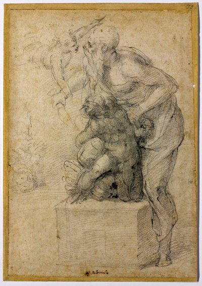 Izsák feláldozása, 1535 körül alkotó: Michelangelo Buonarroti