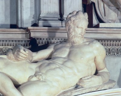 Lorenzo de Medici sírja, alkonyati márvány részlete alkotó: Michelangelo Buonarroti