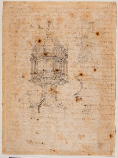 Két cibórium tanulmány alkotó: Michelangelo Buonarroti