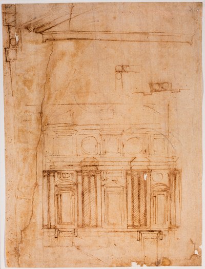 Fali prospektus a Laurentian szünethez alkotó: Michelangelo Buonarroti