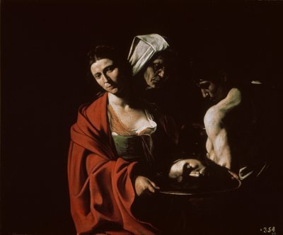 Salome Keresztelő János fejével, 1607 körül. alkotó: Michelangelo Caravaggio