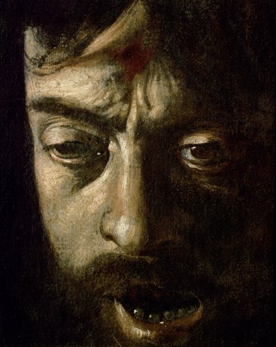 Dávid Góliát fejével, a fej részlete, 1606 olaj, vászon, 100349 részlet alkotó: Michelangelo Merisi Caravaggio