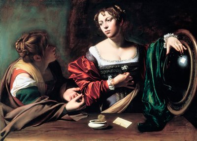 Márta és Mária Magdolna, c. 1598 alkotó: Michelangelo Merisi Caravaggio