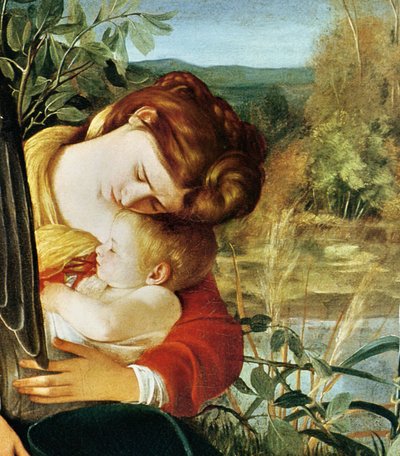 Pihenjen az Egyiptomba meneküléskor (részlet: 1603) alkotó: Michelangelo Merisi Caravaggio
