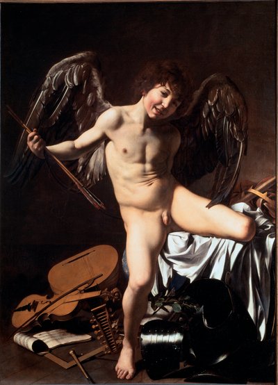 Amor vincit omnia (Győzelmes Ámor vagy Szerelem Diadalmas vagy Földi Szerelem) (Festmény alkotó: Michelangelo Merisi da Caravaggio