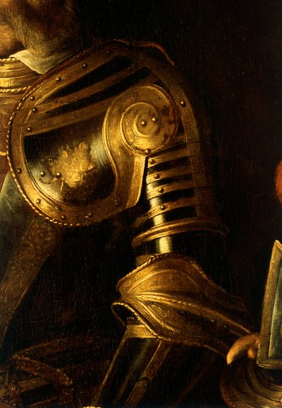 Alof de Wignacourt portréjának részlete az oldalával alkotó: Michelangelo Merisi da Caravaggio