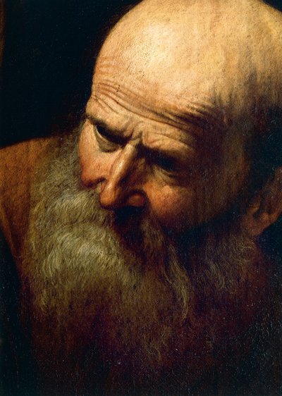 Ábrahám arca, Izsák feláldozásának részlete, 1603-2004 körül (olaj, vászon) alkotó: Michelangelo Merisi da Caravaggio