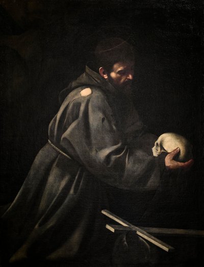 Szent Ferenc meditációban, c. 1606 (olaj, vászon) alkotó: Michelangelo Merisi da Caravaggio