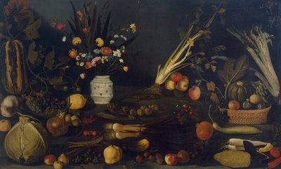 Virágok és növények csendéletei (olaj, vászon) alkotó: Michelangelo Merisi da Caravaggio