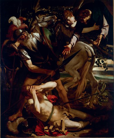 Szent Pál megtérése. Michelangelo Merisi festménye dit Il Caravaggio (A Caravaggio) (1571-1610) 1594-1596 Méret: 237x189 cm Odescalchi Balbi Gyűjtemény, Róma – Szent Pál megtérése, Michelangelo Merisi a.k.a Il Caravaggio (61071-1). Olaj alkotó: Michelangelo Merisi da Caravaggio