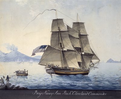 Nancy Ann of Salem brigg Nápolyból, 1810 körül (akvarell, papír) alkotó: Michele Felice Corne