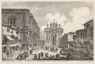 Velence látképe: Campo S. Rocco, 1741. alkotó: Michele Marieschi