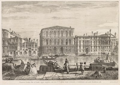 Velence látképe: Palazzo Pesaro, 1741. alkotó: Michele Marieschi