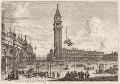 Velence látképe: Piazza és Piazzetta, 1741. alkotó: Michele Marieschi