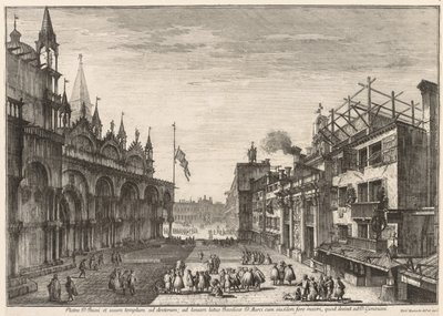 Velence látképe: Piazzetta S. Basso alkotó: Michele Marieschi