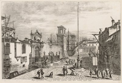 Velence látképe: Az Arzenál kapui, 1741. alkotó: Michele Marieschi