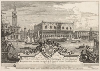 Velence látképe: A Piazzetta és a hercegi palota, 1741. alkotó: Michele Marieschi