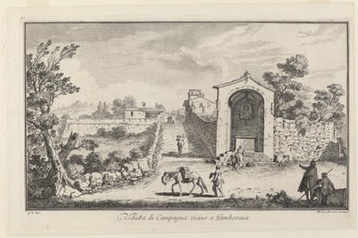Kilátás Campagna Gamberaia közelében alkotó: Michele Marieschi after Giuseppe Zocchi