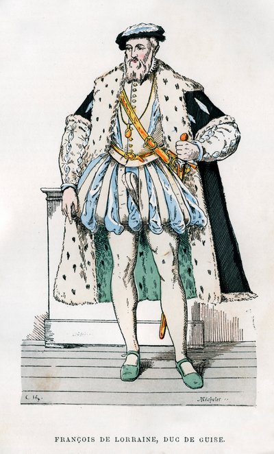 Lotharingiai Ferenc, Guise 2. hercege, francia katona és politikus, 16. század 1882-1884. alkotó: Micheler
