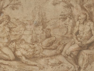 Ádám és Éva Ábel halálát gyászolja, kb. 1576. alkotó: Michiel Coxie