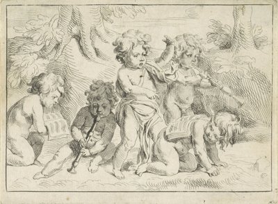 Öt zenélő gyerek alkotó: Michiel Frans van der Voort