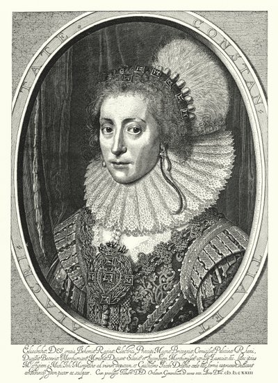 Erzsébet Stuart, Cseh királynője (metszet) alkotó: Michiel Jansz. van (after) Miereveld
