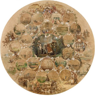 Kompozíció II. Sándor császár ezüstlakodalmának megünnepléséhez, 1866 alkotó: Mihaly von Zichy