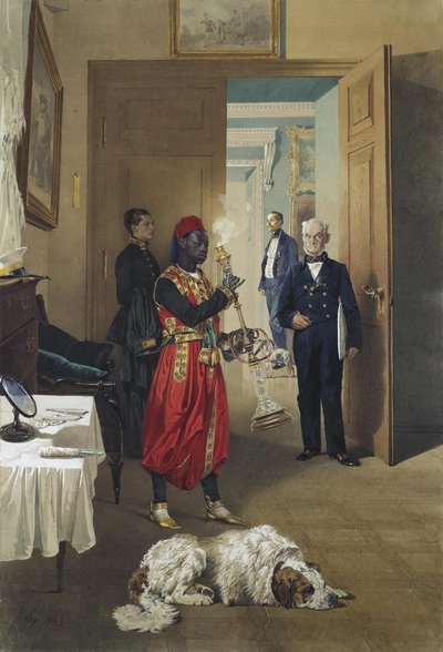A Nagy Palota előcsarnoka Carszkoje Selóban, 1865 alkotó: Mihaly von Zichy