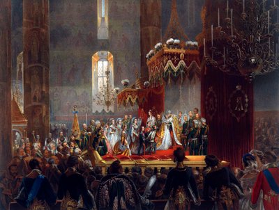A császári család hódolata II. Sándor cárnak, Moszkva, 1856. alkotó: Mihaly von Zichy