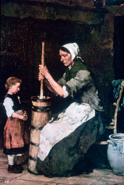 Woman at the Churn, 1864-1900 alkotó: Mihály Munkácsy