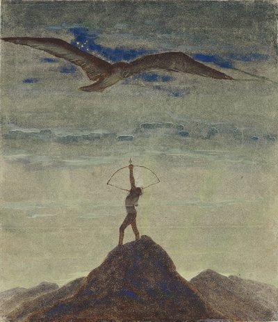 A Nyilas jegye (A "Zodiákus" ciklusból) par Ciurlionis, Mikalojus Konstantinas (1875-1911). Tempera papíron, méret: 35,3x30,1 alkotó: Mikalojus Konstantinas Čiurlionis