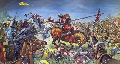 A bannockburn-i csata (színes litográfia) alkotó: Mike (20th century) White