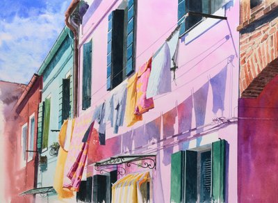 Burano (akvarell, papír) alkotó: Mike Briscoe
