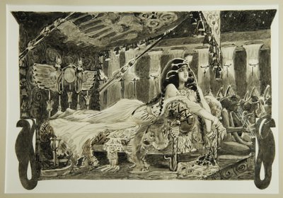Kleopátra az ágyon, 1899 alkotó: Mikhail Aleksandrovich Vrubel