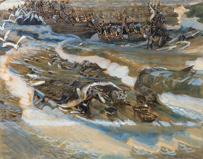 Illusztráció A. Puskin Saltan cár meséjéhez, 1901 alkotó: Mikhail Aleksandrovich Vrubel