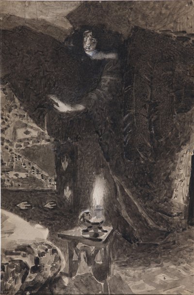 Illusztráció Mihail Lermontov A démon című verséhez, 1890-1900 alkotó: Mikhail Aleksandrovich Vrubel