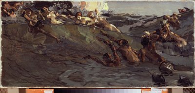 Najádok és tritonok játéka – Mihail Alekszandrovics Vrubel (Vrubel) festménye (1856-1910), olaj, vászon alkotó: Mikhail Aleksandrovich Vrubel