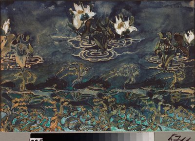 Nenuphars (nimfeák) (vízi virágok) - Mihail Alekszandrovics Vrubel (Vrubel) (1856-1910) munkája, akvarell és gouache papíron, orosz művészet 19-20. század, szecesszió - Állami Múzeum Abramtsevo Estate, Moszkva alkotó: Mikhail Aleksandrovich Vrubel