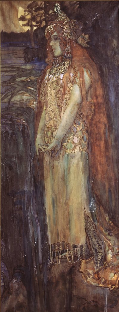 Nadezsda Zabela-Vrubel énekesnő Volhova hercegnő szerepében N. Rimszkij-Korszakov Sadko című operájában, 1898 alkotó: Mikhail Aleksandrovich Vrubel