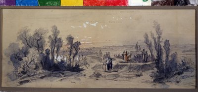 Piotr Ilitch Csajkovszkij (1840-1893) „Mazepa” című operájának függönyterve (P. Csajkovszkij „Mazepa” című operájának függönyterve). Mihail Iljics Bocsarov (1831-1895) munkája. Akvarell papíron alkotó: Mikhail Ilyich Bocharov