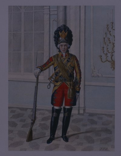 Az életőr lovasezred tisztje 1764-1796 között, az 1840-es évek eleje alkotó: Mikhail Ivanovich Terebenev